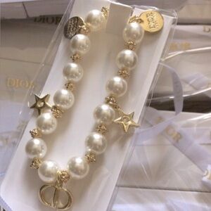 DIOR Beauty Pearls and Stars Gold Bracelet w/ DIOR Bag
